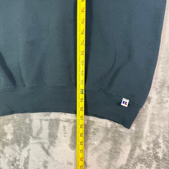 Vintage Russell Sweatshirt Mens XL Green Crewneck Fleece Pullover V Stitch - Picture 9 of 9